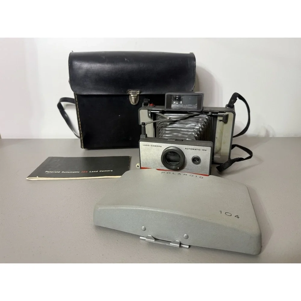 Vintage Polaroid Automatic 104 Land Camera Cover Carrying Case and Instructions
